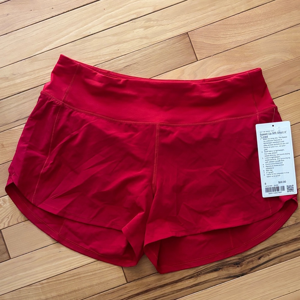 Lululemon Athletica Red Athletic Shorts